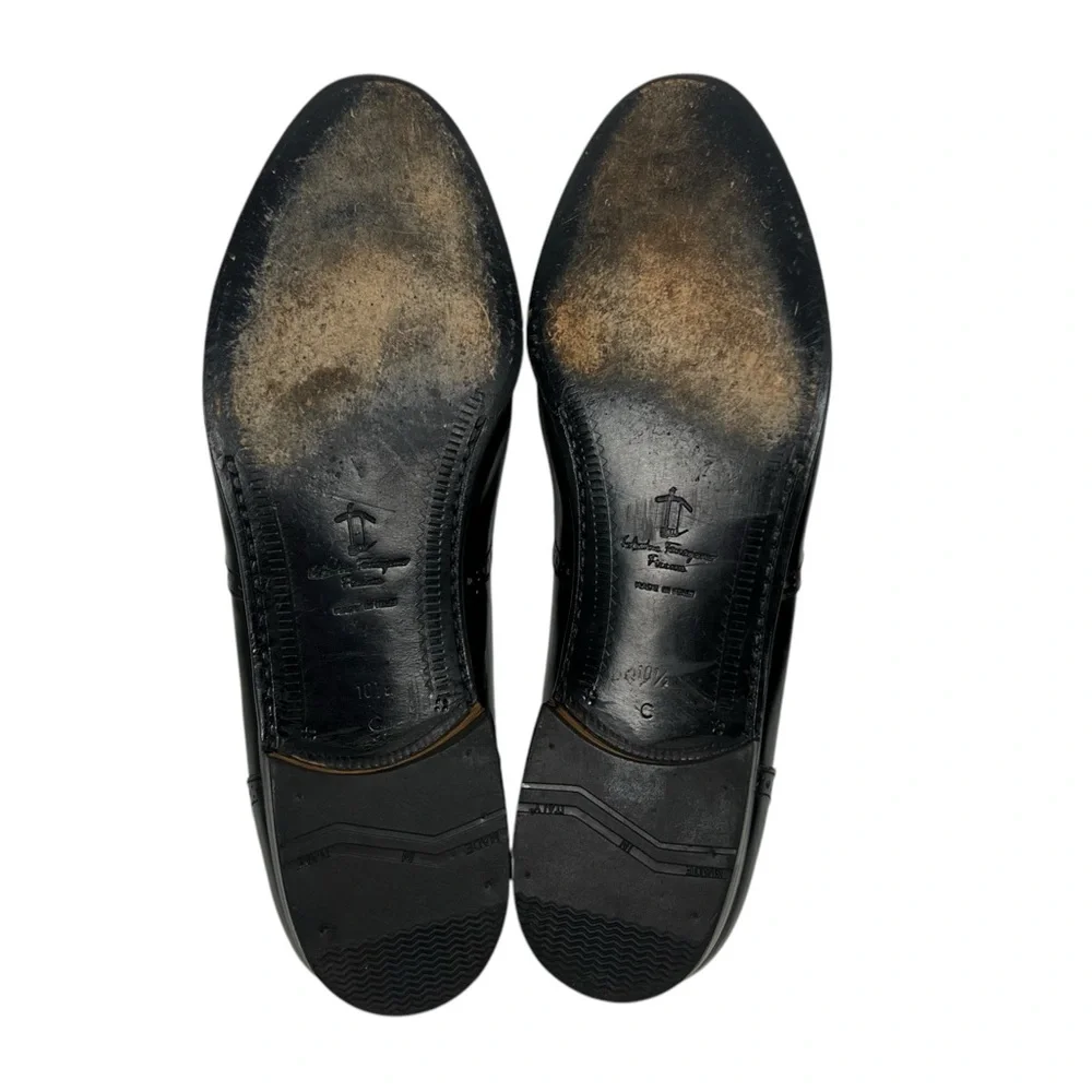 Salvatore Ferragamo Mens 10.5 C Made in Italy Lucas Kiltie Tassel Loafer Black